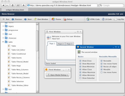 qooxdoo 0.8 Demo Browser